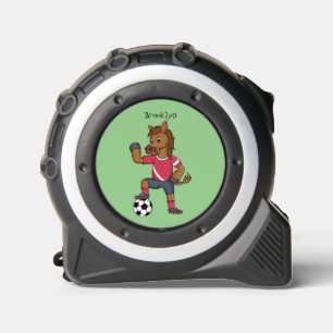 Mètre Ruban Joli cheval drôle jouant dessin de football