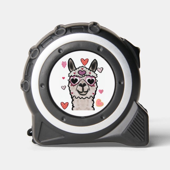 Mètre Ruban Llama Love Hearts Valentine's (Recto)