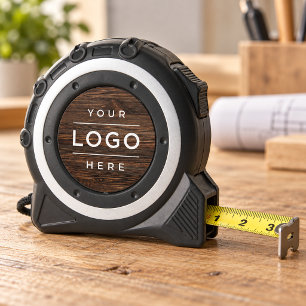 Mètre Ruban Logo d'entreprise personnalisé sur bois foncé