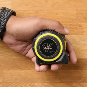 Mètre Ruban Mariage Groomsman Cadeau Monogramme Nom du script 