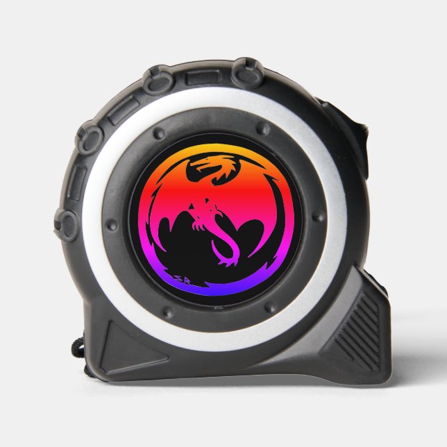 Mètre Ruban Mesure de ruban noir Neon Dragon (Recto)