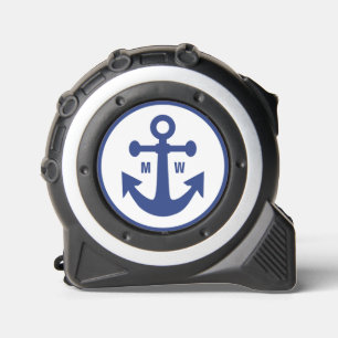 Mètre Ruban monogramme personnalisé Ancre nautique