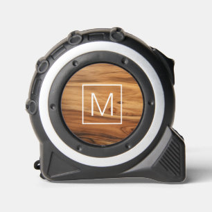 Mètre Ruban Monogramme premier élégant look de bois poli