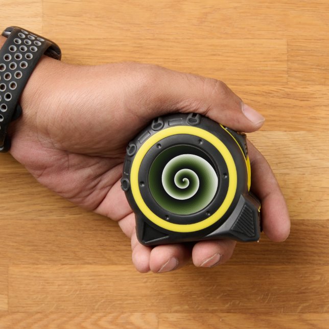 Mètre Ruban Motif moderne foncé profond vert élégant Twirl (Maison)