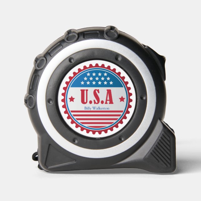 MÈTRE RUBAN NOM DE MONOGRAMME CUSTOMISÉ DE SCEAU USA (Recto)