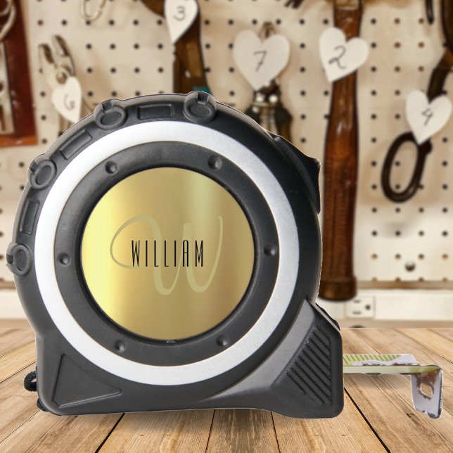 Mètre Ruban Or Monogramme Formel Luxe (Gold Monogram Formal Luxury Tape Measure)