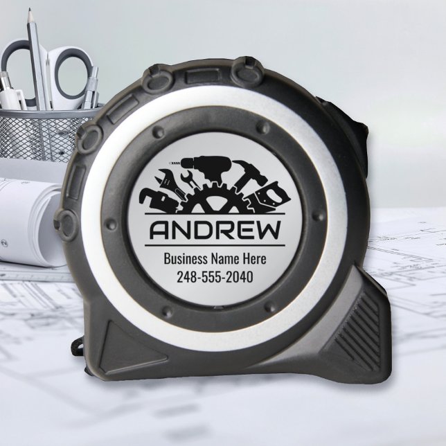 Mètre Ruban Outils personnalisés Nom du monogramme et logo de  (Créateur téléchargé)