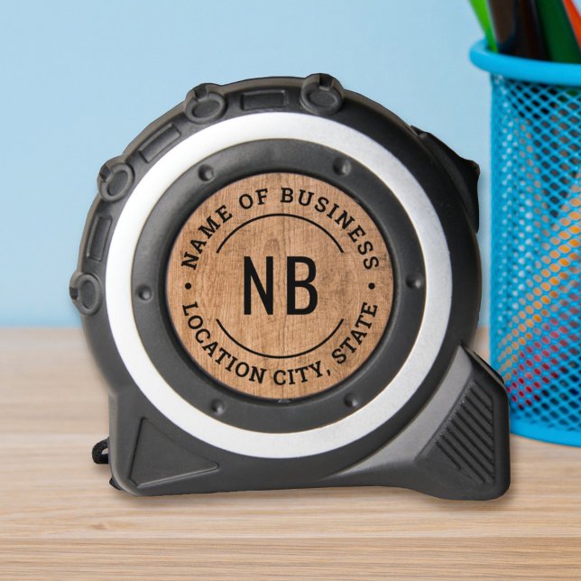 Mètre Ruban Rustic Wood Custom Nom de l'entreprise (Créateur téléchargé)