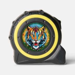 Mètre Ruban Tête de tigre couleurs arc-en-ciel peinture taches
