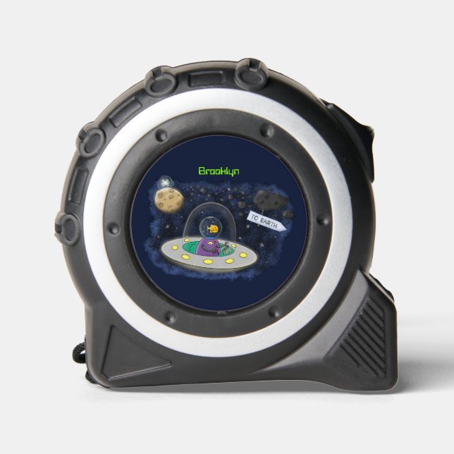 Mètre Ruban Un joli poisson heureux dans l'espace dessin animé (Recto)