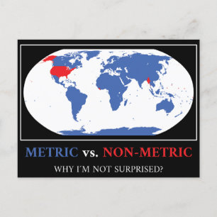 Metric Vs. Non-Metric - Metric System Map Science Postkarte
