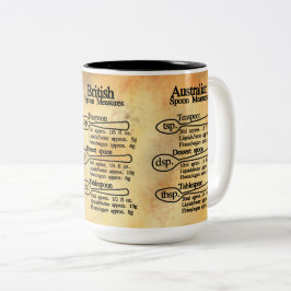 Metrische und imperiale Löffelmaß-Umrechnung Zweifarbige Tasse