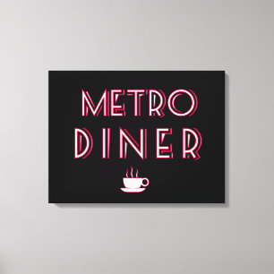 Metro Art Deco Diner Sign Leinwanddruck