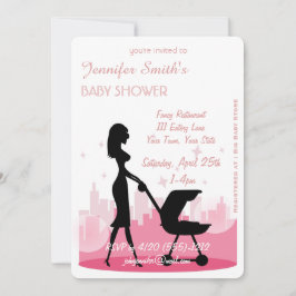Metro City Girl Modern Baby Shower Einladungen