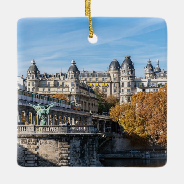 Metro in Pont de Bir-Hakeim - Paris, Frankreich Keramikornament (Vorderseite)