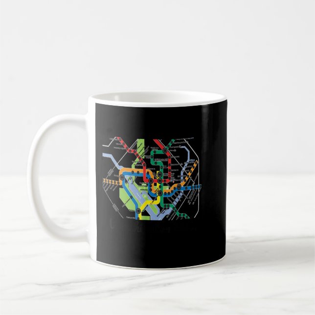 Metro Karte Washington DC Art Gift City Rail Tran Kaffeetasse (Links)