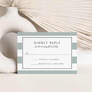 Metro Strip RSVP-Karte   Gray Jade RSVP Karte