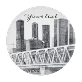 Metrobrücke zeichnend Stift Schneidebrett