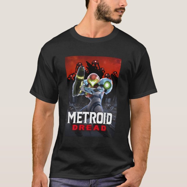 Metroid Dread Samus umgeben T-Shirt (Vorderseite)