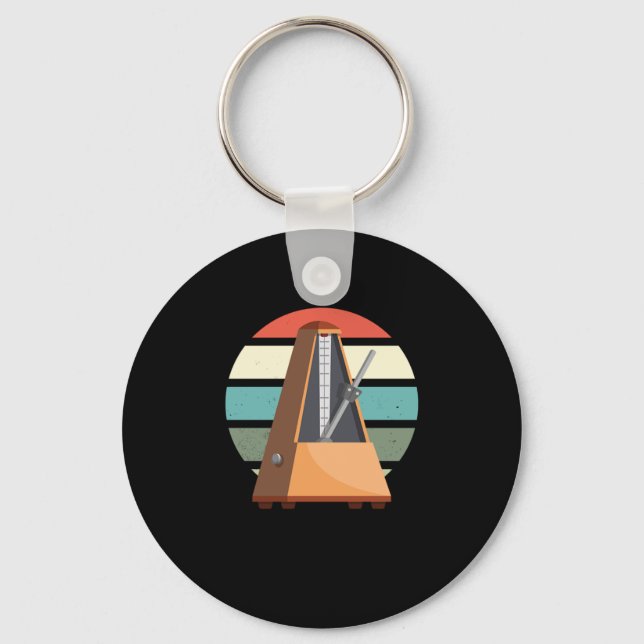 Metronome Retro Musician Music Piano Pianist Piani Schlüsselanhänger (Vorderseite)