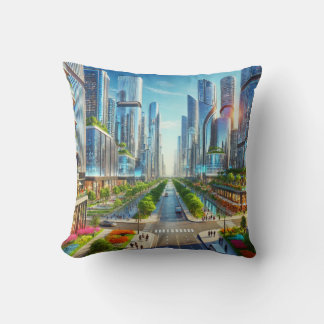 Metropole Eterity - Futuristische Stadtwelt Kissen