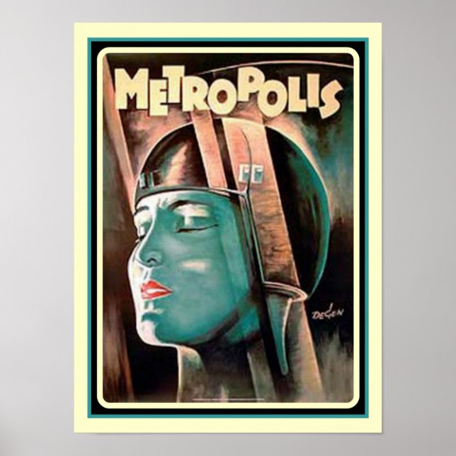 "Metropolis" Art-Deco-Poster Poster (Vorne)
