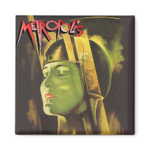 Metropolis-Quadratzmagnet (Gesicht in Helm)