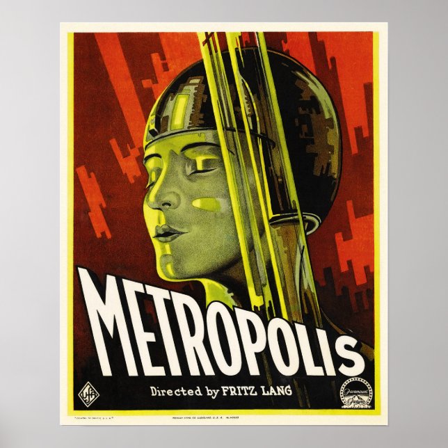 METROPOLIS Regie: Fritz Lang 1927 Old Film Poster (Vorne)