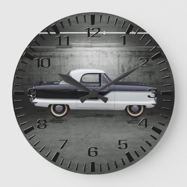 Metropolitan Black and White Nash Große Wanduhr (Vorderseite)