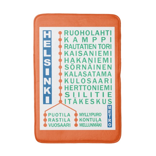 Metrostationen Helsinki Badematte (Vorderseite Vertikal)