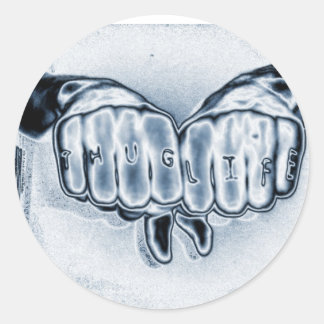 METTALICH-THUG-LEBEN RUNDER AUFKLEBER