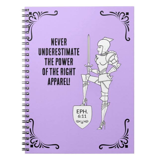 "Mettez l'armure complète"  Cahier (Devant)
