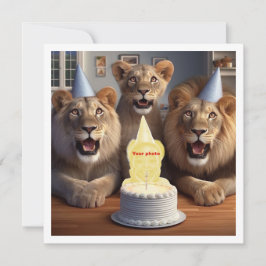 Mettez mon visage dans l'image, carte de lions et