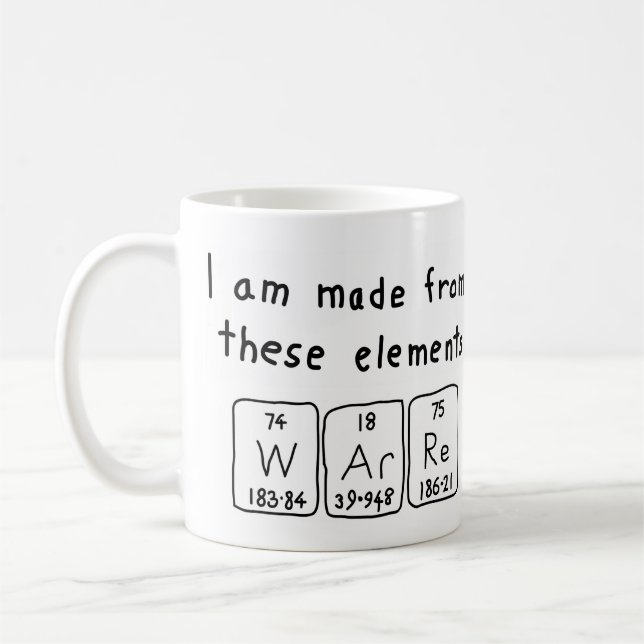 Mettre en garde la tasse de nom de table périodiqu (Gauche)