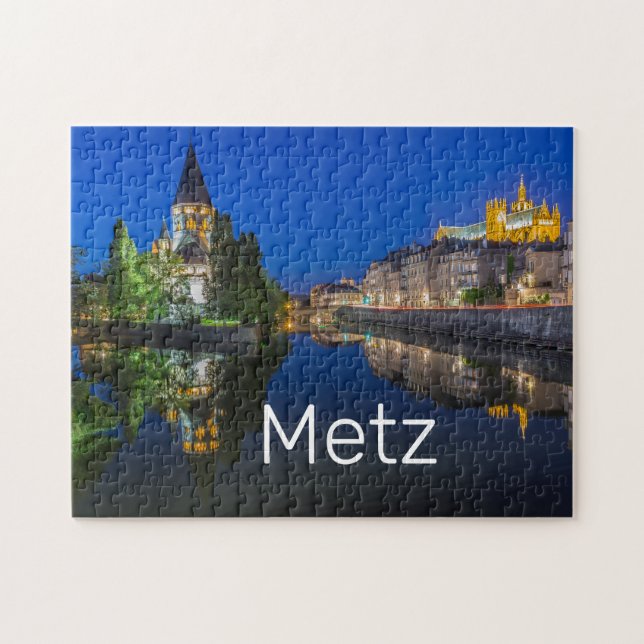Metz Temple Neuf France Night Moselle Souvenir (Horizontal)