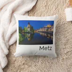 Metz Temple Neuf France Night Moselle Souvenir Kissen