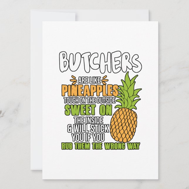 Metzger sind wie Ananas. Feiertagskarte (Vorderseite)