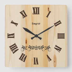 Metzgerblock Holz-Stil Uhr Zazzle