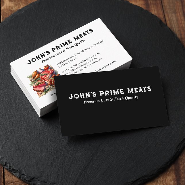 Metzgerei Premium Fleischteilstücke Tagline & Slog Visitenkarte (Von Creator hochgeladen)