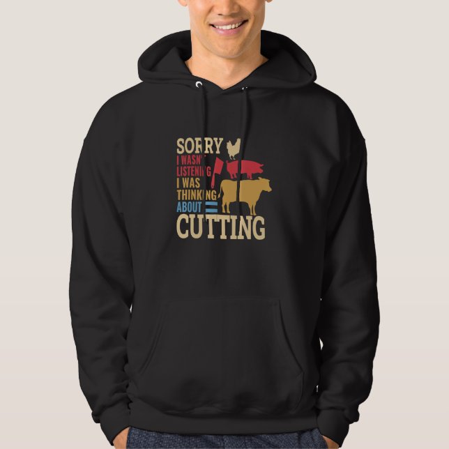Metzgereimpfmesser Schweinekuh Metzger Metzger M Hoodie (Vorderseite)