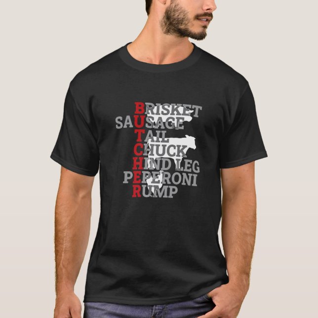 Metzgereimpfmesser Schweinekuh Metzger T-Shirt (Vorderseite)