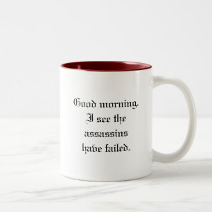 Meuchelmörder-Tasse Zweifarbige Tasse