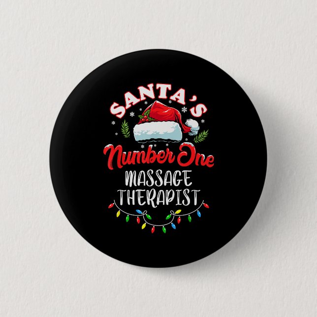 Meuse Christmas Gift Santas Number One Mage Theras Button (Vorderseite)