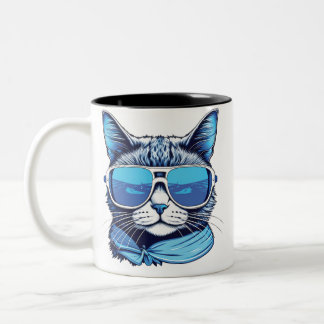 Mew Winter vibes Cat Katzen Mew Vibes Winter Taufe Zweifarbige Tasse