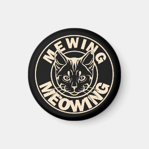 Mewing nicht Mewing Funny Cat Meme Meaulkatze Magnet
