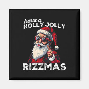 Mewing Santa Mew Funny Santa Meme Rizz Rizzmas Kir Magnet