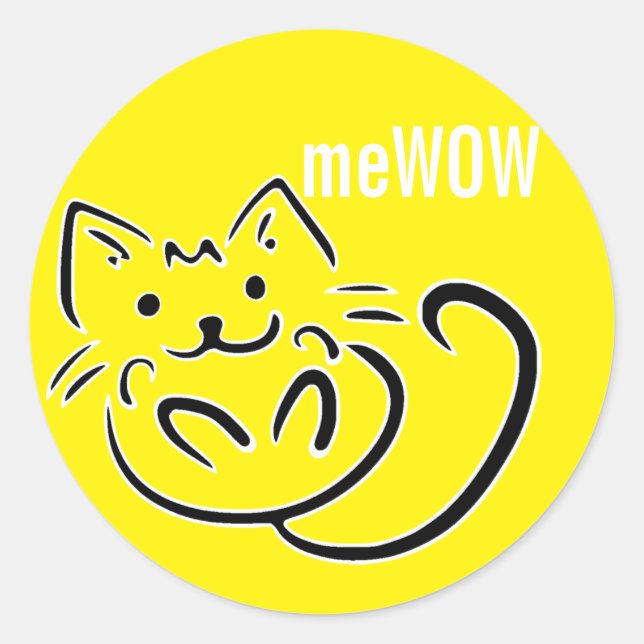 meWOW Cat Yellow Good Job Anpassbare Aufkleber (Vorderseite)