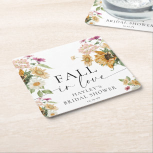 Mews Sonnenblume Verliebe dich Brautparty im Herbs Rechteckiger Pappuntersetzer