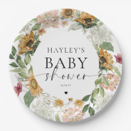 Mews Sunflower Fall Baby Dusche Pappteller