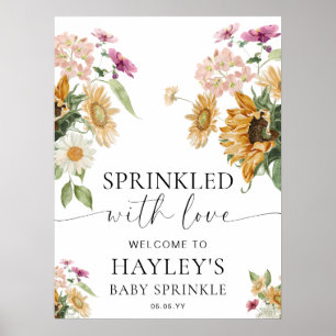 Mews Sunflower Fall Baby Sprinkle Begrüßungszeiche Poster